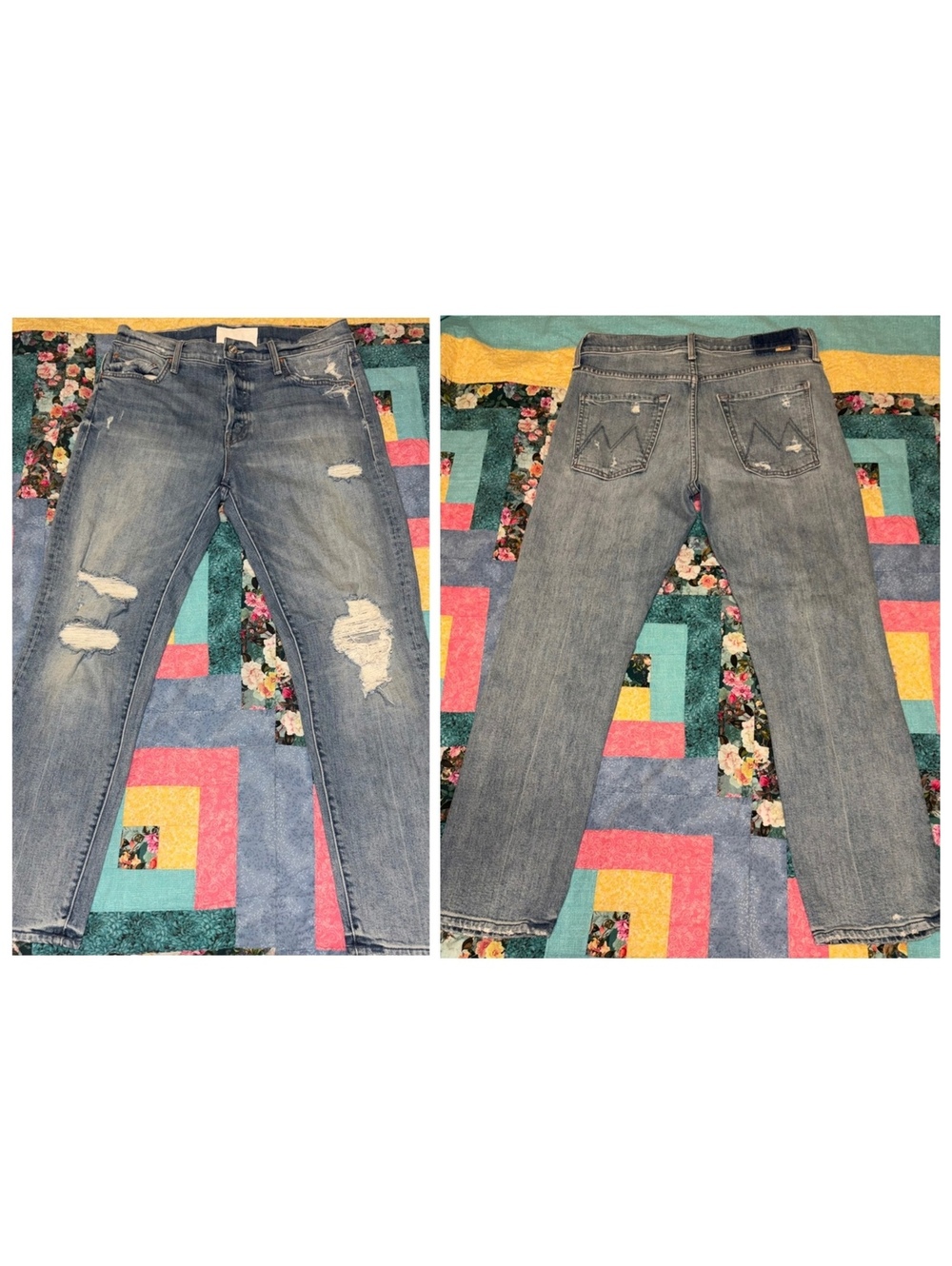 Mother Superior $278 Woman’s 28 The Scrapper Cuff Ankle Frey Denim Jeans - Picture 2 of 9